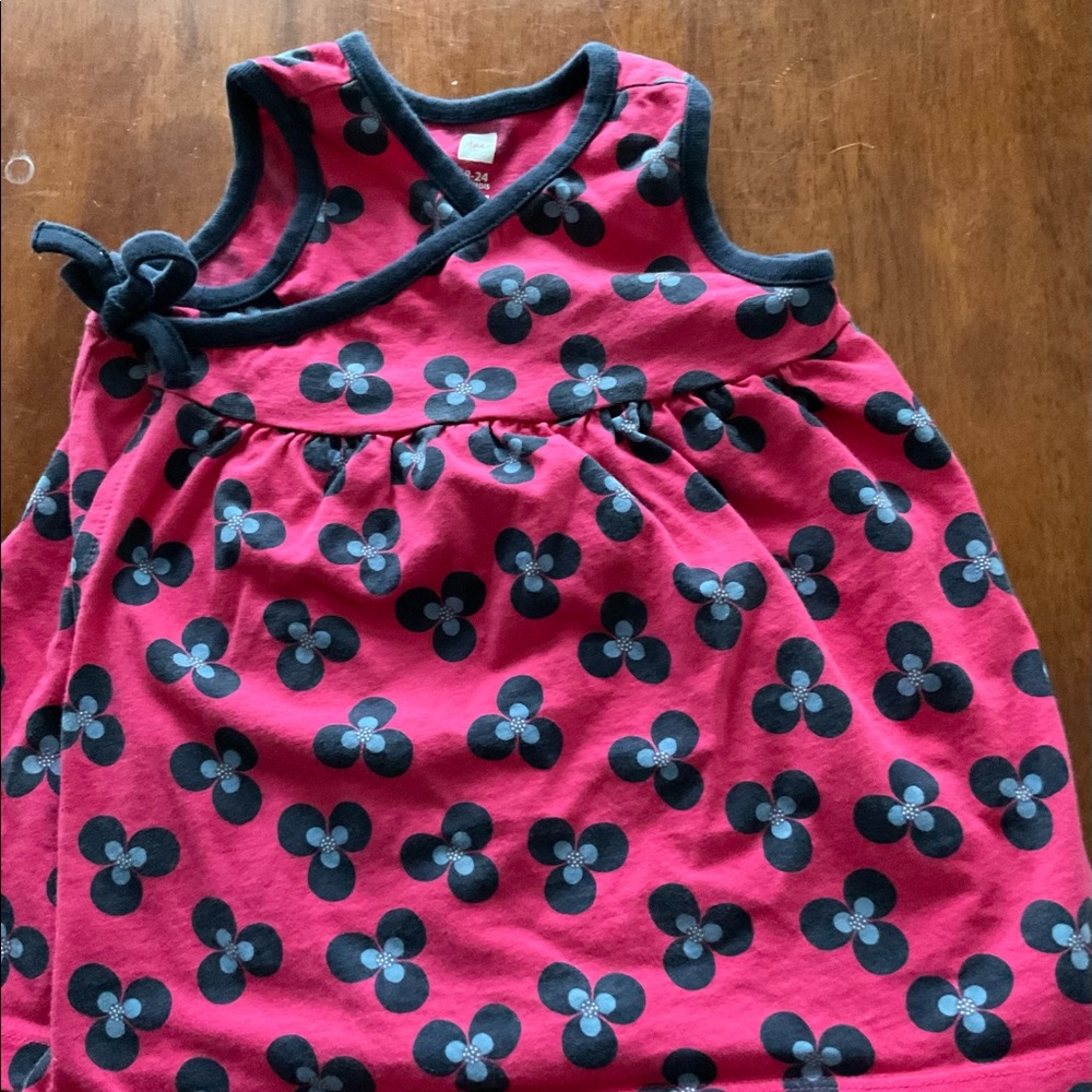 EUC Pink & Dark Navy Tea Wrap Sleeveless Dress For Your Fashionable Toddler!